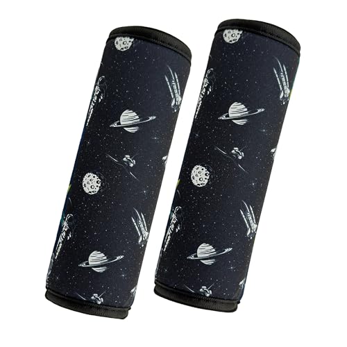 Image of 2 Pack VegaPunkLab Seat Straps Shoulder Pads for Kids - Seat Belt Cover Pad, Perfect for Car Booster Seats, Strollers, High Chair, Backpacks, and More, Cosmonaut