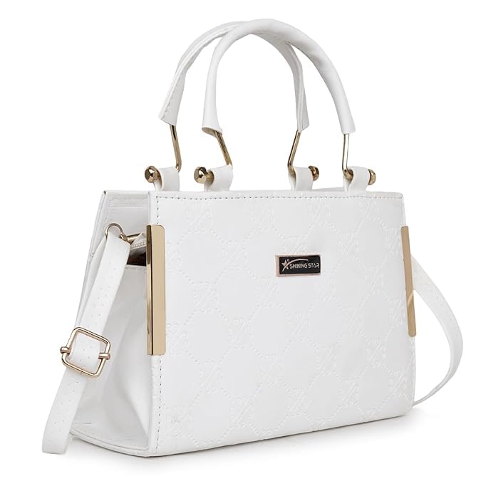 BFT Prime Synthetic Leather Womens Satchel Bag | Ladies Purse Handbag | Handheld Bag | Sling Women bags (White.) (B0DF52HX8Y) Amazon Price History, Amazon Price Tracker