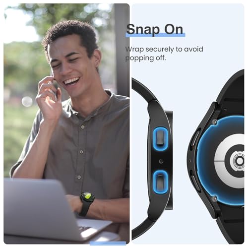 Image of VEMIGON Hard PC Case Compatible with Samsung Galaxy Watch 7 2024 Screen Protector Case 40mm, High Sensitive Protective Face Cover with Bumper Built-in Tempered Glass Film - (40mm Black)