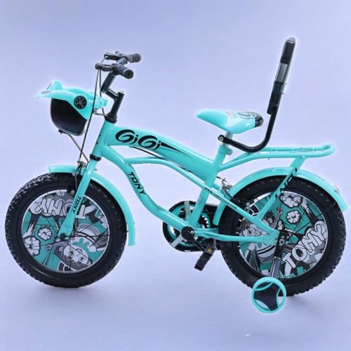 Image of TONY Cycle Sports Gigi 14T BMX Bicycle | Single Speed Kids' Bike with Training Wheels | Ideal for Boys & Girls Ages 3 to 5 Years | Durable Sea Design for Safe and Fun Riding Experience (Seagreen)