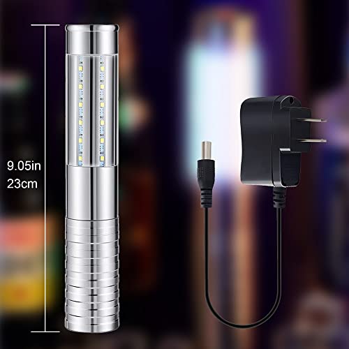 LED Strobe Baton Light LED Bottle Service Light Party Flashing Light, Reusable Handheld Light with 3 Lighting Modes for Party Supplies,Concert Event Outdoor, Festivals, Bars, Concert Event, Sliver