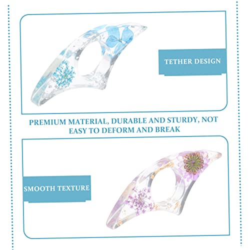 Porte-page transparent avec fleurs séchées cadeau idéal pour lecteur lot de 10 - 3