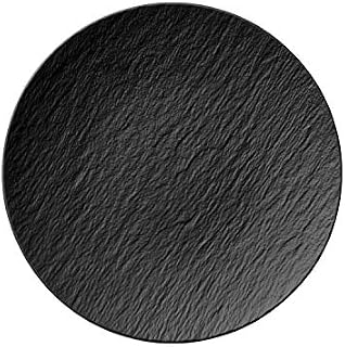 Villeroy & Boch 10-4239-2630 Manufacture Rock Plate, 25 cm, Premium Porcelain, Grey, Black