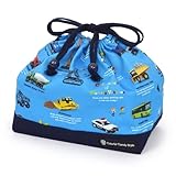 COLORFUL CANDY STYLE 巾着 中 マチ有りお弁当袋 男の子 巾着袋 子供 おしゃれ マチ付き かっこいい くるま大図鑑 N3488000