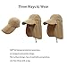 Surblue Quick-Drying Outdoor Cap UV Protection Sun Hats Fishing Hat Neck Face Flap Hat UPF50+ Khaki
