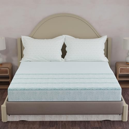 Image of Layers 100% Cotton King Size Bedsheet Set | Blue Ethnic Print | 120 TC Forever Collection | Soft & Breathable | Washable Bedsheet with 2 Pillow Covers | All Season