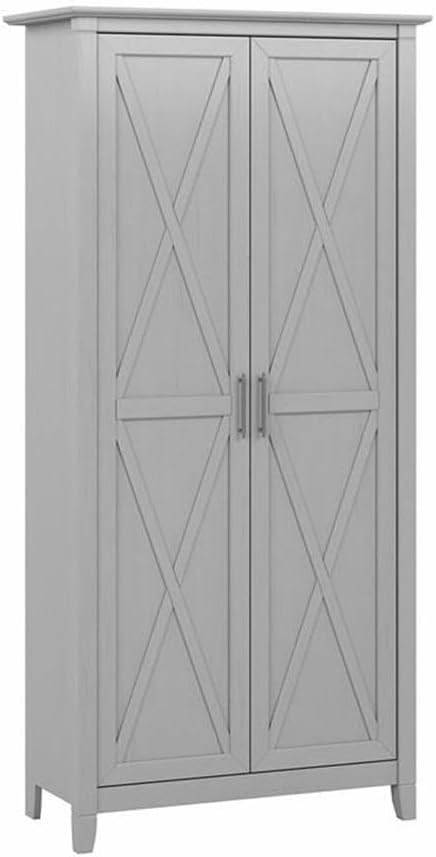 Bush Home Key West Kitchen Pantry Cabinet in Cape Cod Gray