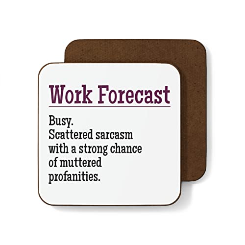 Plumfoolery Work Forecast Mug Funny Gift for Colleague Office Banter Sarcasm (Coaster), 11 - Image 2