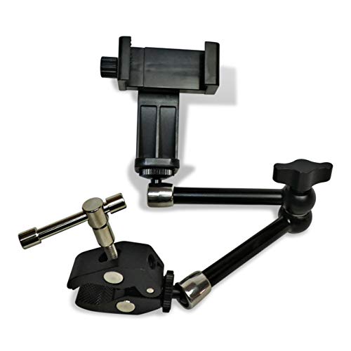 Hornet Outdoors Universal Smartphone and Action Camera Mount for Small Diameter Tubing (3/4 to 1.5) Machined Aluminum Holder with Quick-Adjust Arm for Outdoor ATV UTV Boats and Tree Stands