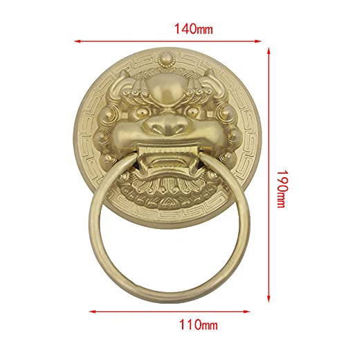 Aldaba para puerta de cobre macizo con elegante diseño vintage de 14×19 cm 7