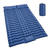 Fucidan Isomatte Selbstaufblasend 2 Personen,10CM Isomatte 2 Personen mit Integrierten Kopfkissen Fußpresse,200X140 Luftmatratze Selbstaufblasend Camping Matratze für Zelt Ultraleicht Outdoor Matratze
