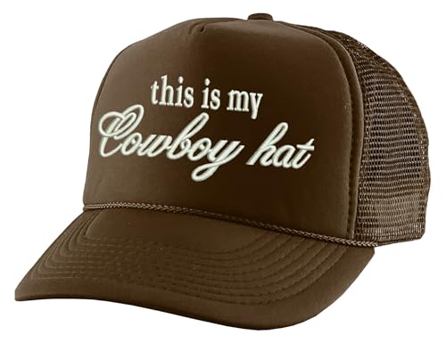 Image of ALLNTRENDS This is My Cowboy Hat Embroidered Trucker Hat Funny Western Snapback Cap