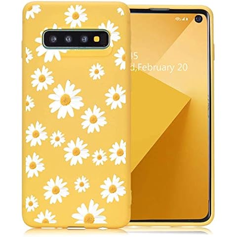 YCCY Daisy Phone Case Cover for Galaxy S8 Yellow Flower Phone Case Slim fit Flexible Matte Cover Floral Phone Case Shell Compatible for Samsung Galaxy S8 Cover