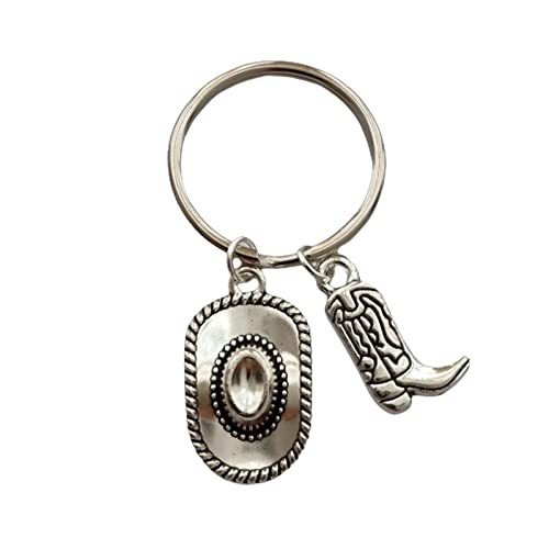 Western Country Keychain Cowboy Hat Key Ring Accessories Boot Keychain