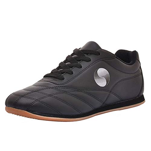 Willsky Chaussures Arts Martiaux, Chaussures Tai-Chi Kung-Fu Formateurs Unisexe Non-Slip Respirant Fitness Sports de Plein air,Noir,37 Cover