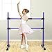 GYMAX Ballet Barre, Portable Pilates Barre Freestanding with Double Dance Bar Stable Construction, for Dancing Stretching Ballet (Purple)