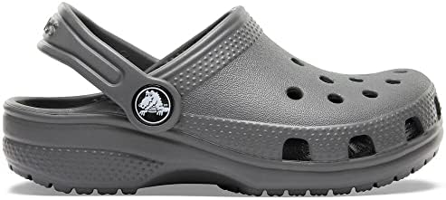 Crocs Unisex-Child Classic Clogs, Slate Grey/Slate Grey, 12 Little Kid - 1