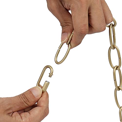 Image of Gold Lighting Chain, 19 Feet Metal Chandelier Chain Extension, Heavy Duty Pendant Chandelier Lighting Fixture Extra Chain with Connection Locks for Hanging Light
