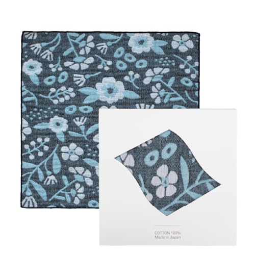 泉州タオル(Senshu towel) yoriハンカチ 単品 ハンカチ ギフト(ボタニカル)ラッピング リバーシブル プチギフト 三重ガーゼ ジャガード織り 普段使い 日用品 泉州産