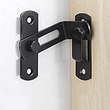 Large 90 Degree Right Angle Door Lock Door Window Sliding Lock Lever Bolt Furniture Lock (Black 1 Pa