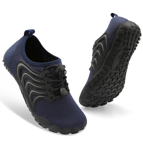 BARERUN Kids Water Shoes Boys Girls Barefoot Aqua Socks Quick Dry Breathable Sports Aqua Athletic Sneakers Wide Toe Adjustable Lightweight Beach Swim Pool Shoes