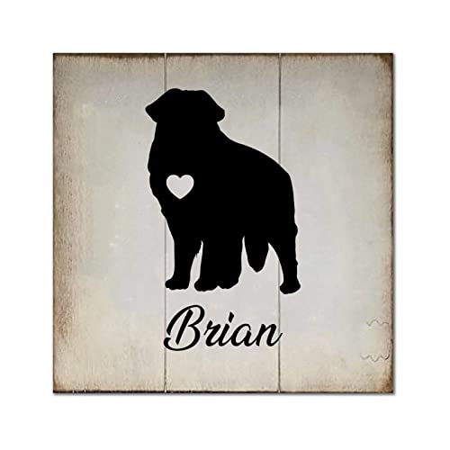 Plaque murale Chow-Chow personnalisée en bois rustique déco salon chambre