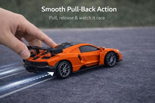 Image of Brand Conquer Defender 1:36 Diecast Model | Openable Doors, Bonnet & Boot for Kids and Collectors | Alloy Metal Car Toy | Perfect for Play & Display (Mclaren Senna Orange)
