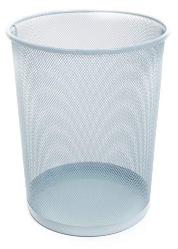 Smart Design Steel Mesh Waste Basket - Easy To Clean Design - Garbage, Paper Clutter, Metal Wire Trash Can Bin, Bathroom, Bedroom, Home And Office - 11.75 X 13.75 Inch - Light Blue #TOP15