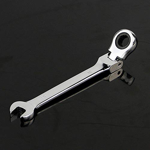 Llave De Cabeza Flexible POWERTOOL Llave Combinada De Extremo Abierto Y Anillo Llave De Trinquete Métrica Para Uso En Espacios Reducidos (16 Mm