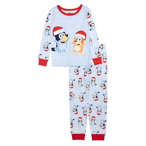 Bluey Holiday Pajama Set for Toddlers, 100% Cotton