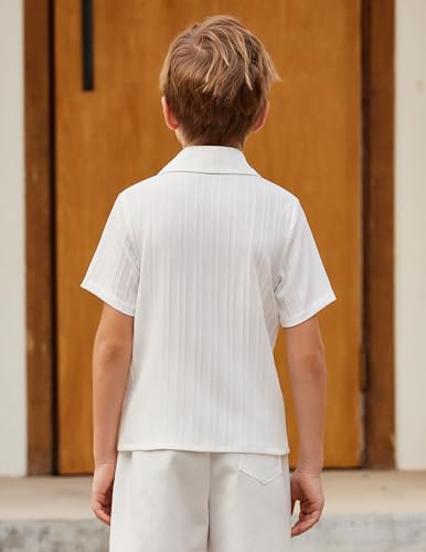 Arshiner Boys White Button Down Shirt Short Sleeve Boys Summer Outfits 3 Years4
