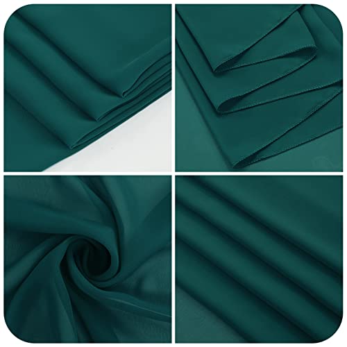 12 Pack 10Ft Emerald Green Chiffon Table Runner 28X120 Inches Sheer Chiffon Fabric Table Runner Romantic Table Decor For Wedding, Banquet, Baby Shower And Birthday Party Cake #TOP7