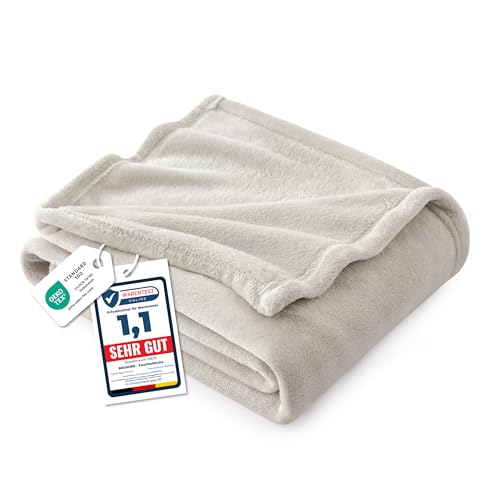 BEDSURE Kuscheldecke Flauschig Decke Fleecedecke - Wohndecke Warm Winter Weich Sofadecke XL Geschenke für Frauen Decke Couch Blanket Wohn- & Kuscheldecken 150x200cm Sofa überwurfdecke Beige