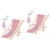 Chaise rayée miniature : opération simple, décoration de mini chaise de plage, facile à utiliser, à placer et à ranger, cultive la capacité pratique des enfants.