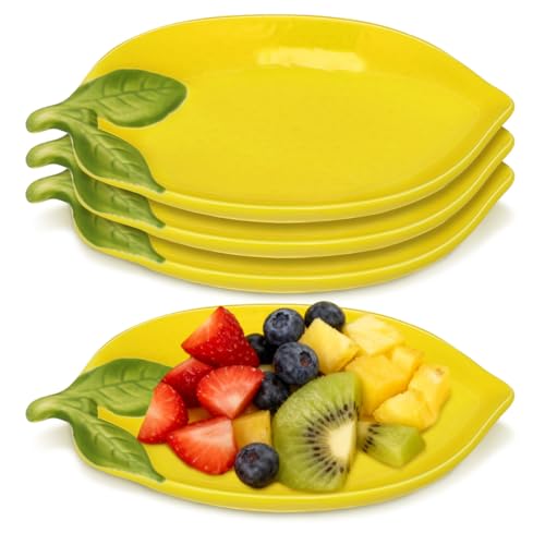 Cabilock 4-tlg. Zitronenplatten, ZitronenföRmige Keramik SchüSseln,...