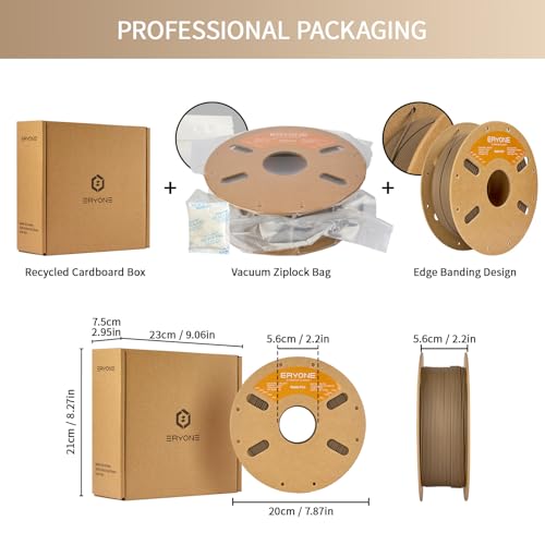 Image of ERYONE Matte PLA Filament for 3D Printer, Filament 1.75mm + /- 0.03mm, 1kg (2.2LBS) /Spool, Chocolate