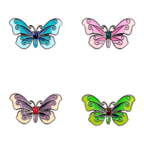 HYWZI Multicolour Vintage Butterfly Brooch Set - Cute Animal Shape Corsage Brooch For Women Decoration