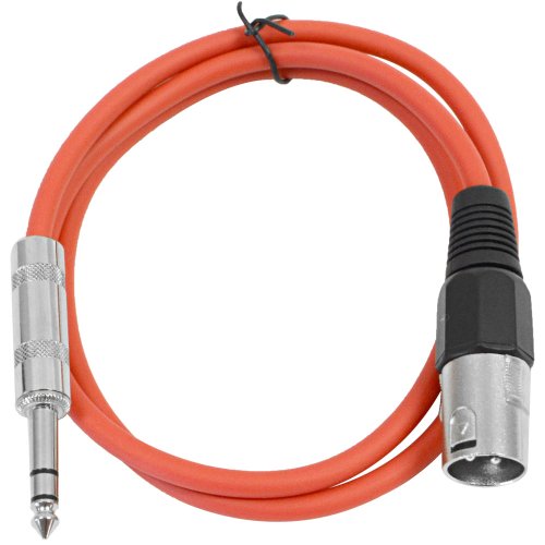 Câble XLR mâle vers TRS Seismic Audio Satrxl-m3 rouge pour brancher vos périphériques