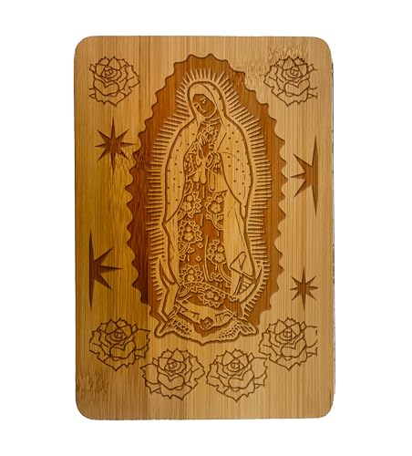 Tabla de cortar de madera con diseño de Nuestra Señora de Guadalupe