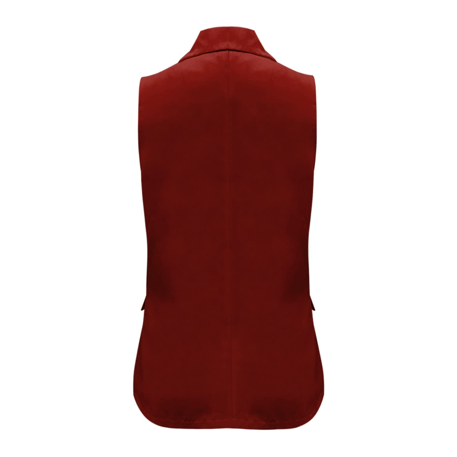 Generisch Ärmelloser Damenmantel Einfarbig Cardigan Jacke mit Taschen Lässige Business für Büro Alltag Elegante Übergangskleidung Leichte Weste