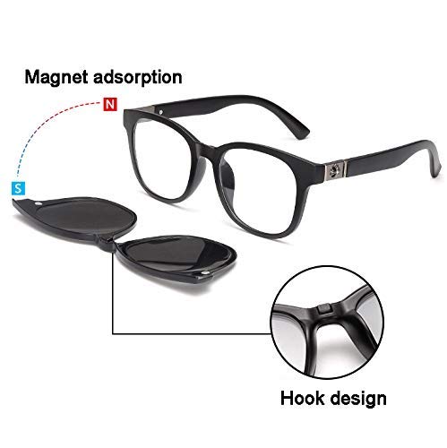 XINGYU Gafas de Sol polarizadas con Clip magnéticas cuadradas para Hombres con Marcos de Gafas RX-Able Lentes polarizadas para Conducir Pesca Correr Camping Golf Ocio Deportes al Aire
