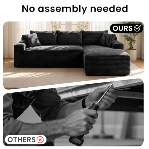 95" Modular Sectional Sofa, Boneless Chaise L-Shaped Couch for Living Room - image 7
