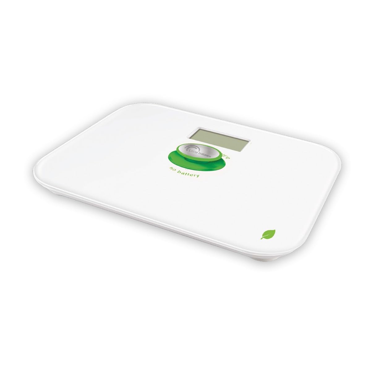 LITTLE BALANCE 8154 Kinetic Blanc / Vert - Pèse-personne sans pile - Ecologique grâce son bouton Little Balance - 180 kg / 100 g