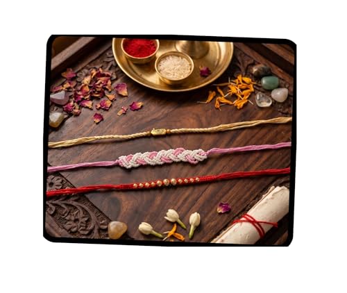 Bandes de fil Rakhi pour frère traditionnel Bhaiya bracelet Rakhee x2