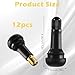 BOHUIZ 12 Pcs Premium TR413 Tubeless Tire Valve Stems, Black Rubber Snap-in Tire Valve Stem Replacement Tyre Valves Stems for 0.453