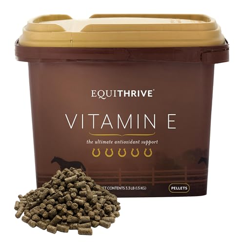 Equithrive Vitamin E Pellets for Horses with Omega 3, Antioxidant Support, Equine Products and Supplies, 3.3 lbs