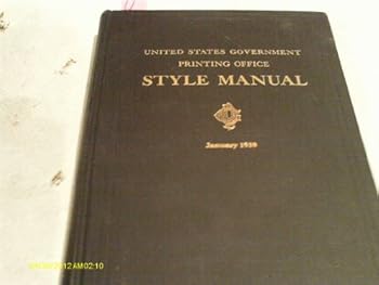 Hardcover United States Government Printing Office Style Manual January 1939 Book