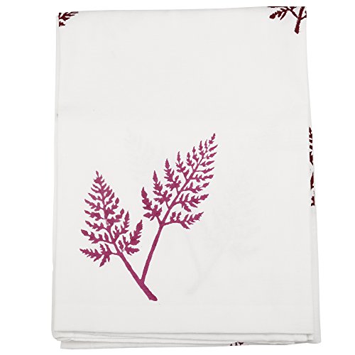 Image of LINENWALAS Cotton Print Door Curtain, Door 9 Feet, Multicolor Fern, Pack of 2