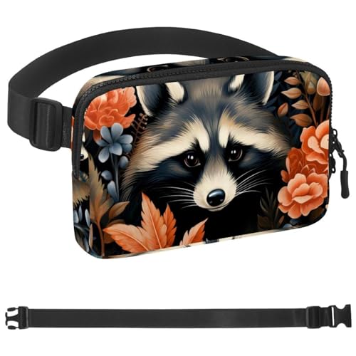 Riñonera para correr unisex Chinchilla riñonera cruzada ajustable deportiva multicolor