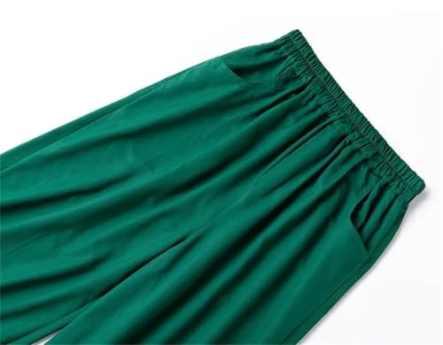 Women Casual Baggy Pants Wide Leg Solid Color Business Comfy Trousers with Pockets2